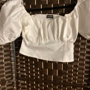 Cropped Shirred Back Top